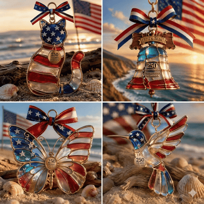 🔥Last Day 49% OFF- America 250th Anniversary Patriotic Stained Glass Ornament