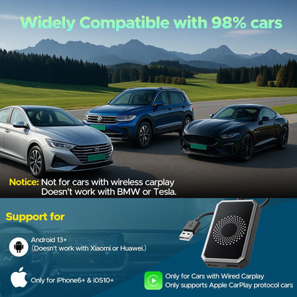 📱 Smart Car Upgrade! 3in1 Android Box + CarPlay Adapter (HDMI Compatible)
