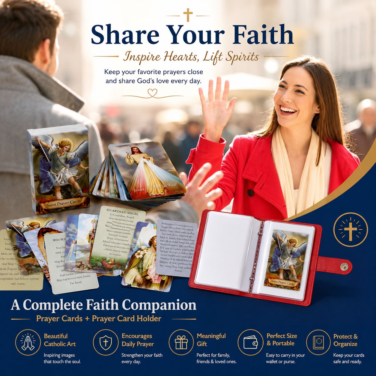 ✝️ NEW First Communion Eucharist Gift Holy Prayer Card Holder Book