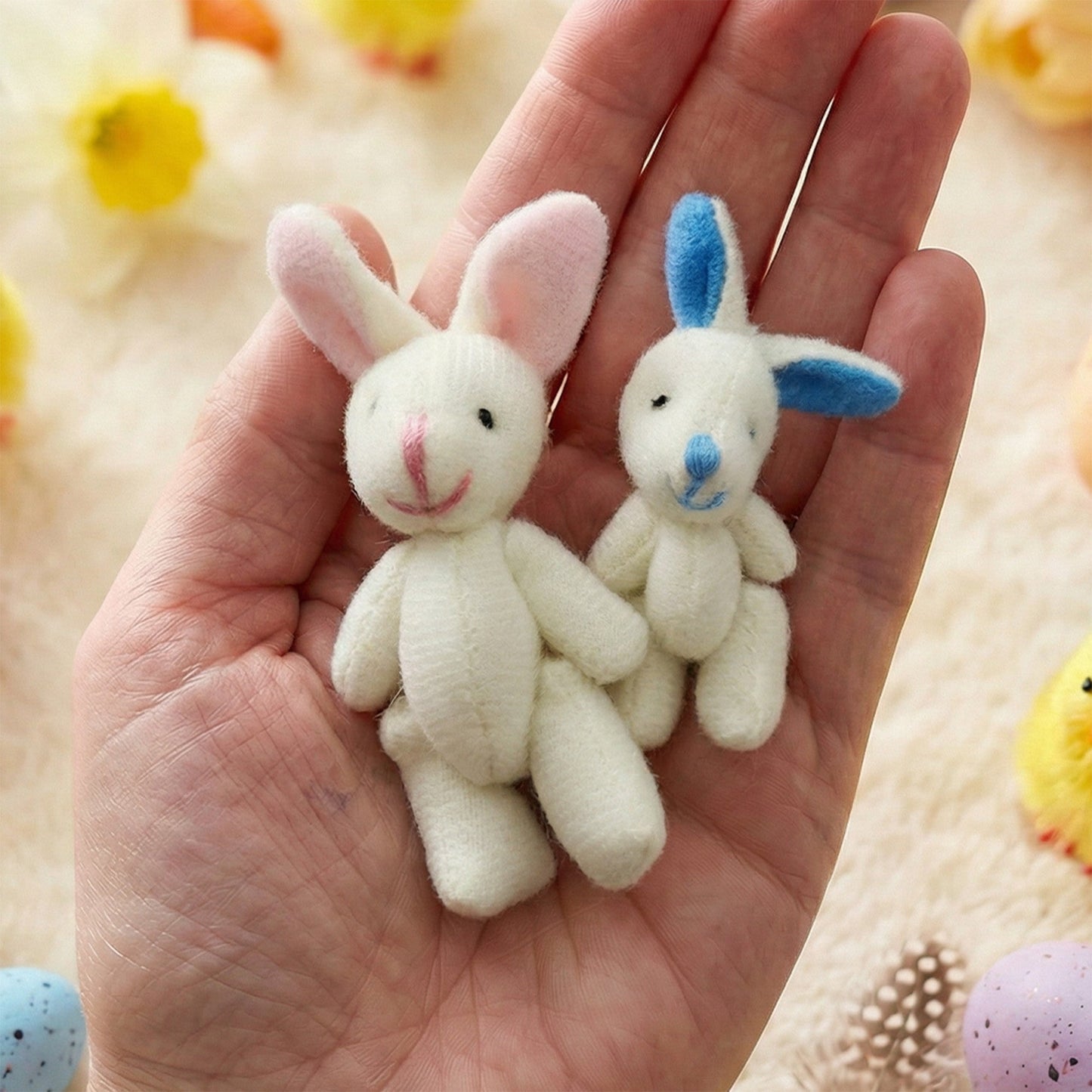 Bunny Easter Plush mummy and baby bunnies in Pocket Tin: role play sibling Gift, Easter gift