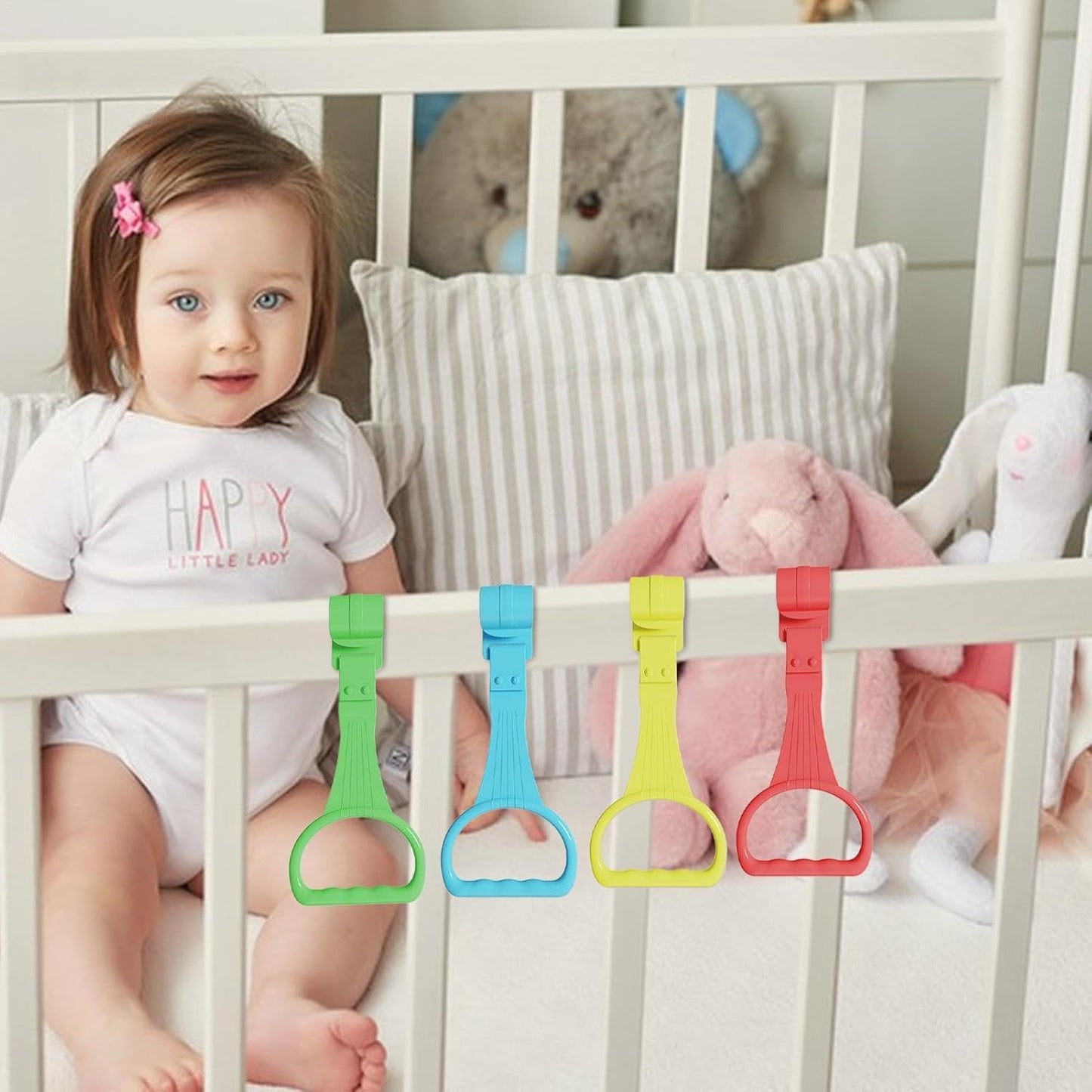 👶🏻4 Pcs Pull Up Ring for Baby Playpen Handle Grip for Toddlers - 4 Colors