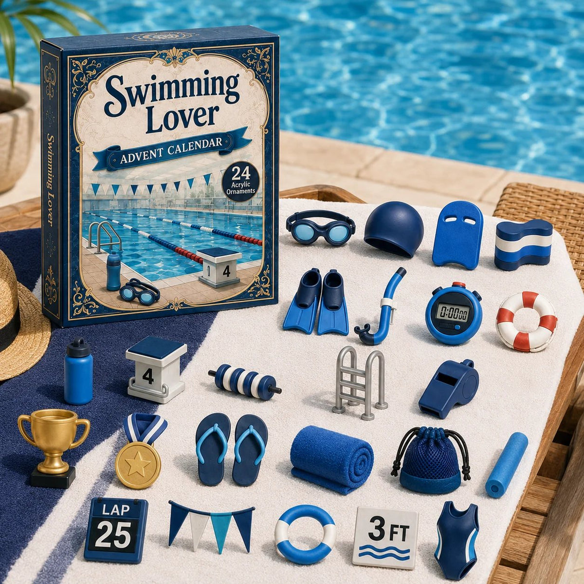 🏊‍♀️Swimming Lover 2D Advent Calendar 2026 – 24 Acrylic Charms