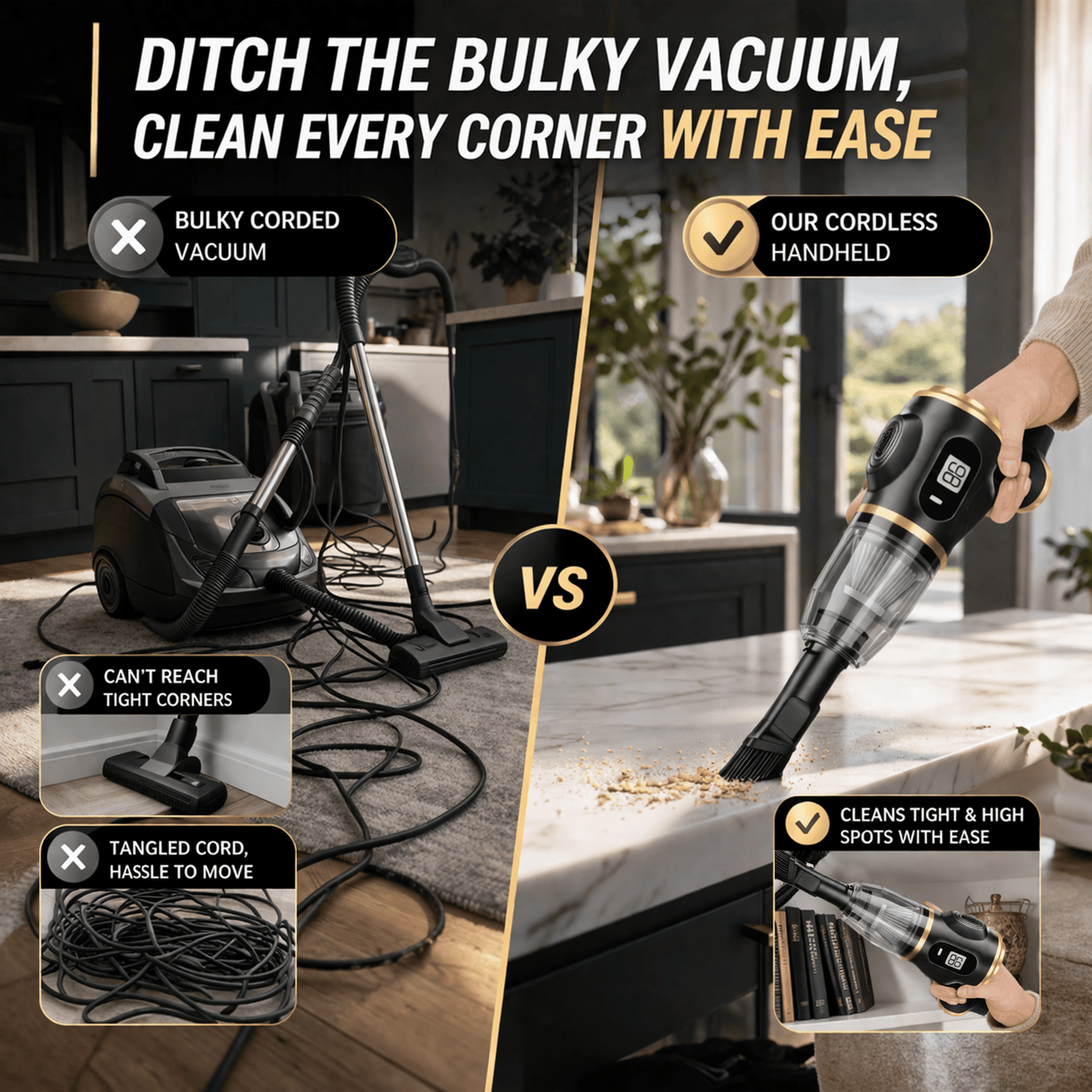 2-in-1 Handheld Vacuum & Air Duster