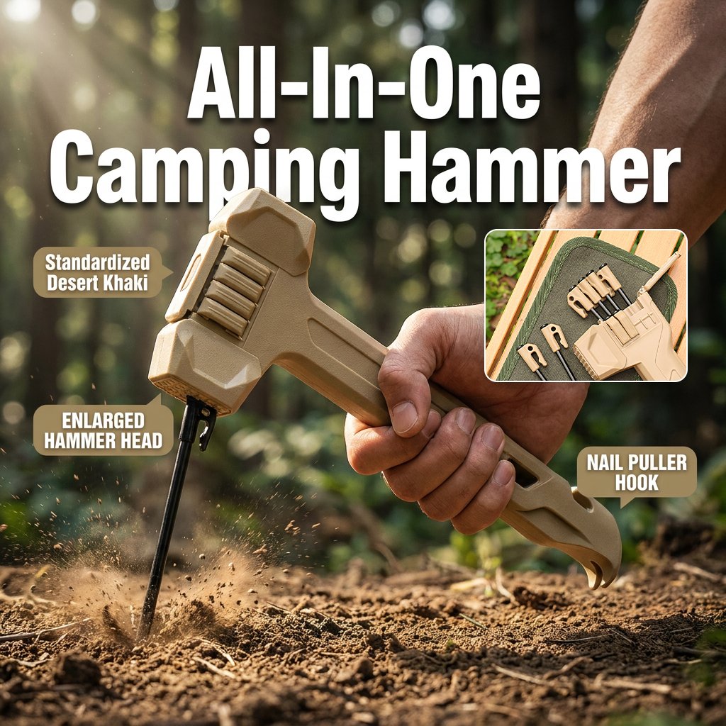 🔨Multifunctional Camping Hammer & Tent Stake Puller