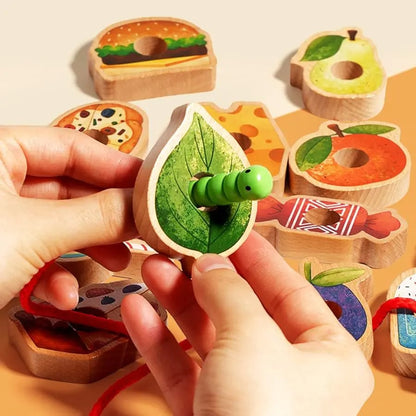 🧠 Wooden Caterpillar Lacing Game: The Montessori Focus & Logic Builder