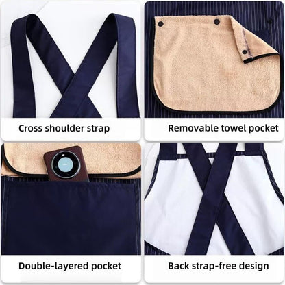 ✨Apron with Pockets for Women and Men Cross Back Design with Towel