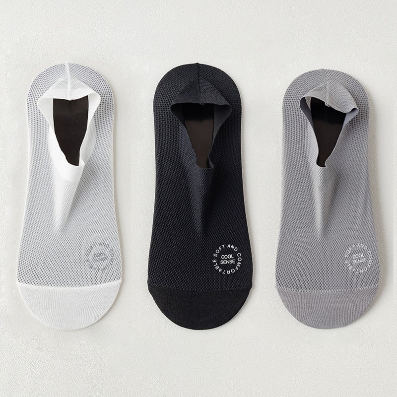 🔥 3-Pair Invisible Grip Socks Pack 🧦 – Breathable Low-Cut Anti-Slip Sweat-Absorbing Design