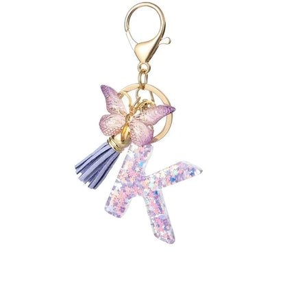🔥Butterfly Letter Keychain Tassel Design Vibrant Durable Lightweight Gift(2 pcs)