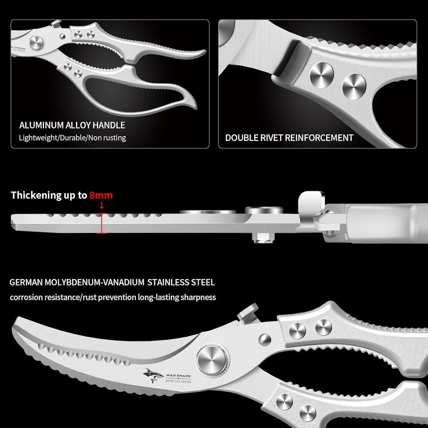 ✂️ LIMITED TIME 49% OFF! ⚡ Heavy-Duty Multifunction Kitchen Shears – 4-in-1 Tool with Fish Scaler, Bottle Opener & Safety Lock 🔪