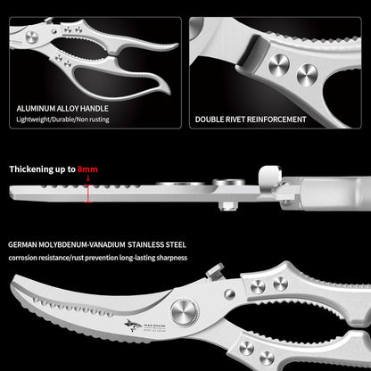 ✂️ LIMITED TIME 49% OFF! ⚡ Heavy-Duty Multifunction Kitchen Shears – 4-in-1 Tool with Fish Scaler, Bottle Opener & Safety Lock 🔪