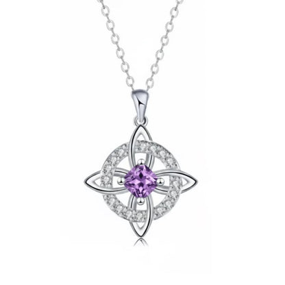 Mystical Birthstone Witches Knot Necklace – Natural Crystal🔮💞Protect Your Loved Ones