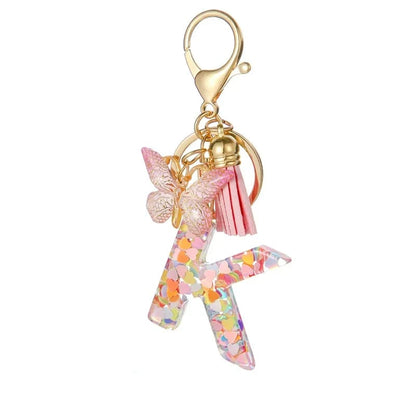 🔥Butterfly Letter Keychain Tassel Design Vibrant Durable Lightweight Gift(2 pcs)