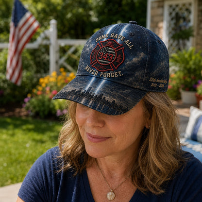 🔥Never Forget 343 Memorial Cap – Embroidered Tribute Design🧢(Breathable & Lightweight Comfort & Unisex Fit)