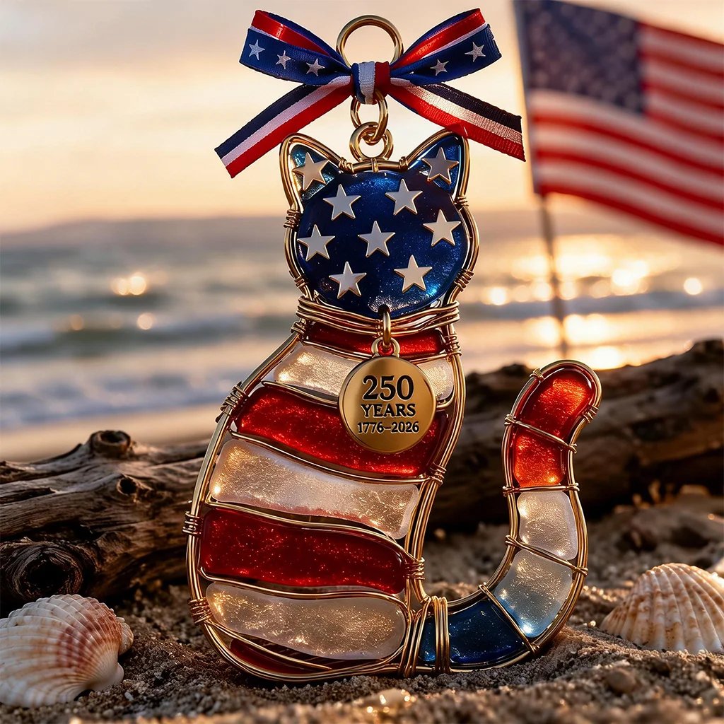 🔥Last Day 49% OFF- America 250th Anniversary Patriotic Stained Glass Ornament