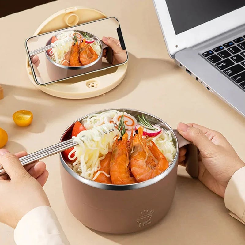 💕304 Stainless Steel Multi-Purpose Anti-Scald Large-Capacity Instant Noodle Bowl