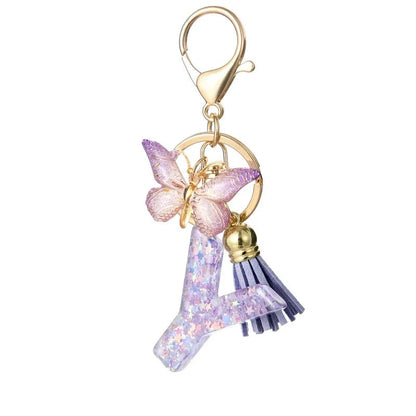 🔥Butterfly Letter Keychain Tassel Design Vibrant Durable Lightweight Gift(2 pcs)