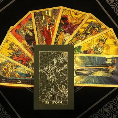 ✨ Witchy Cauldron Tarot Card Set – Rose Gold Accents, Complete Guide Book & Velvet Pouch 🎴📖