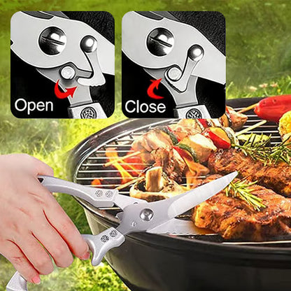 ✂️ LIMITED TIME 49% OFF! ⚡ Heavy-Duty Multifunction Kitchen Shears – 4-in-1 Tool with Fish Scaler, Bottle Opener & Safety Lock 🔪