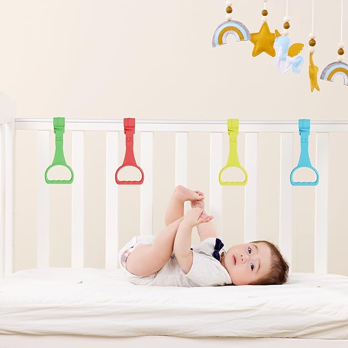 👶🏻4 Pcs Pull Up Ring for Baby Playpen Handle Grip for Toddlers - 4 Colors