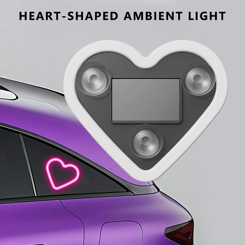 Solar Powered Wireless LED Heart Shape C-Pillar Neon Light