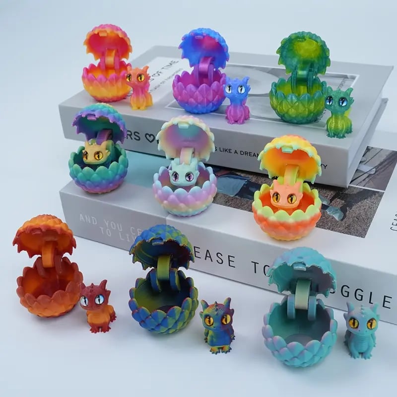 ✨🐉Your Favorite Sky Companions: 10-Piece Random Colors Mini Dragon Egg Set(Includes 10 Eggs & 10 Mini Dragons)