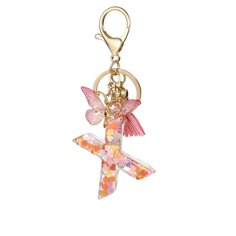 🔥Butterfly Letter Keychain Tassel Design Vibrant Durable Lightweight Gift(2 pcs)