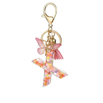 🔥Butterfly Letter Keychain Tassel Design Vibrant Durable Lightweight Gift(2 pcs)