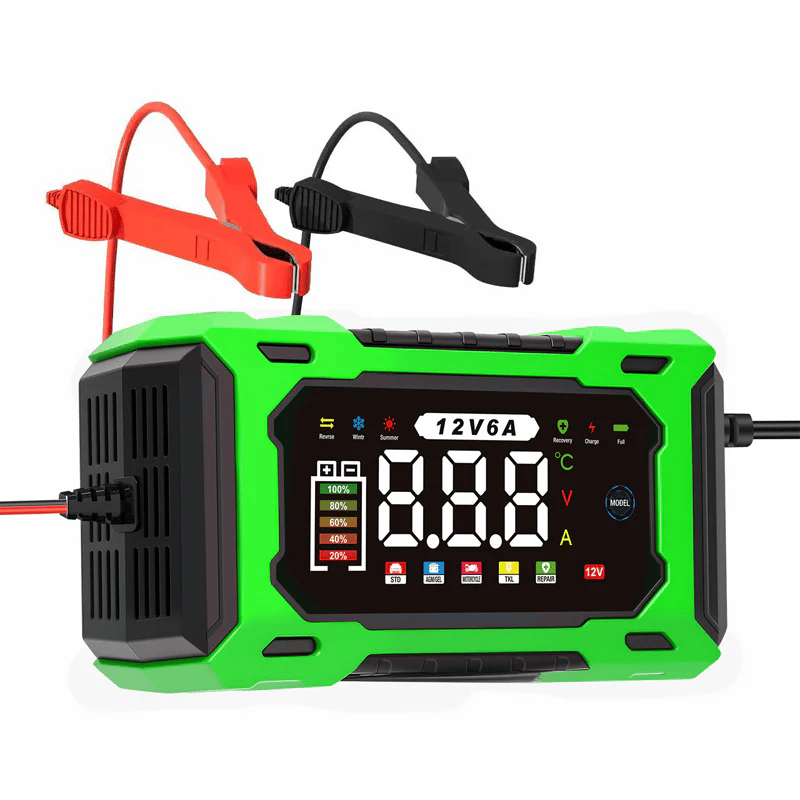 ⚡ 12V 6A Smart Car Battery Charger with Pulse Repair – Fast, Safe & Extend Battery Life 🚗🔋✨