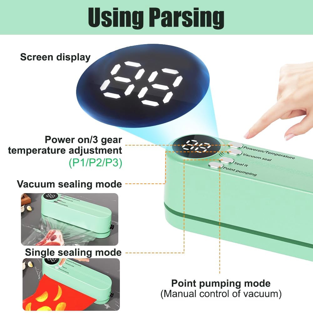 🥑✨Mini Vacuum Bag Sealer – Cordless Handheld Food Sealing Machine