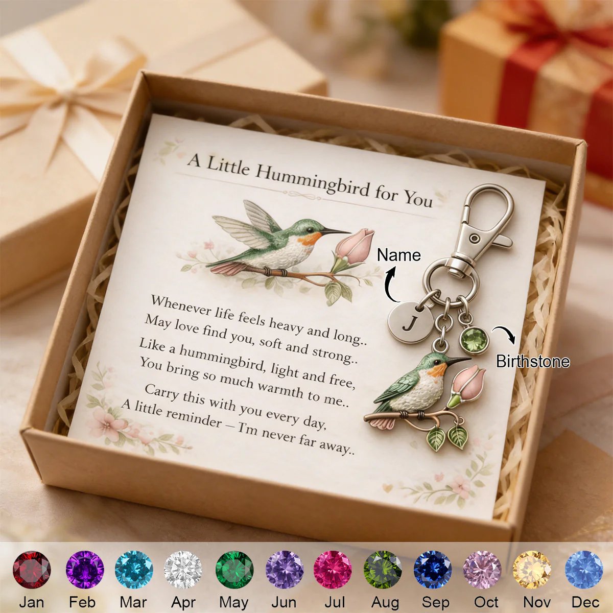 🐦A Little Hummingbird for You keychain🎁A Meaningful Mother's Day Gift Filled with Love & Comfort