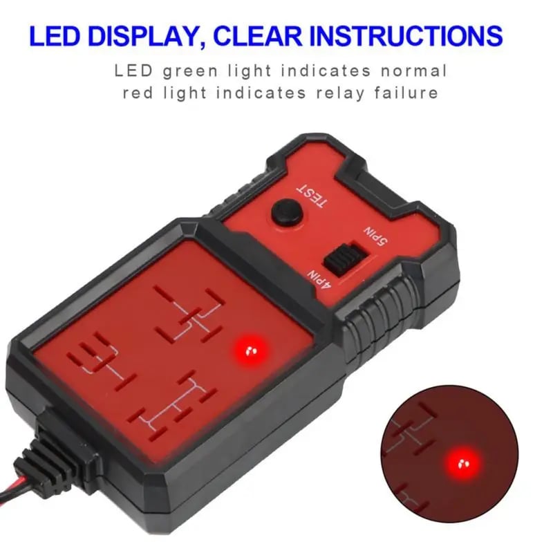 🚗12V/24V Automotive Relay Tester & Code Reader – Diagnostic Tool, Father’s Day Gift for Men