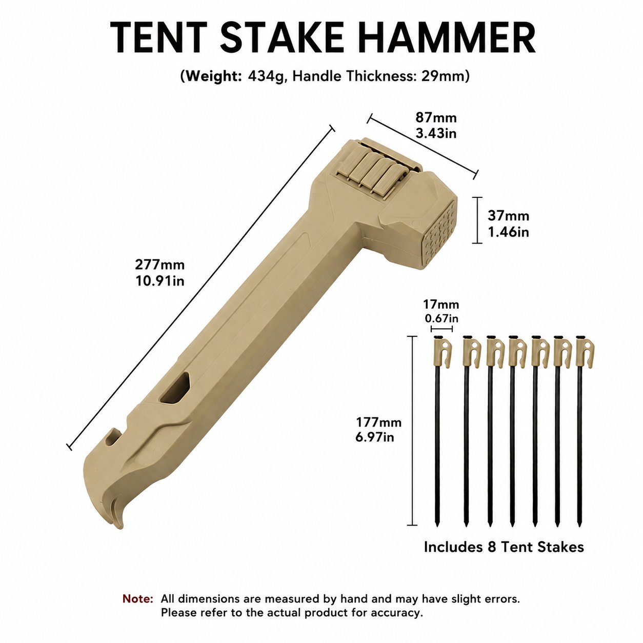 🔨Multifunctional Camping Hammer & Tent Stake Puller