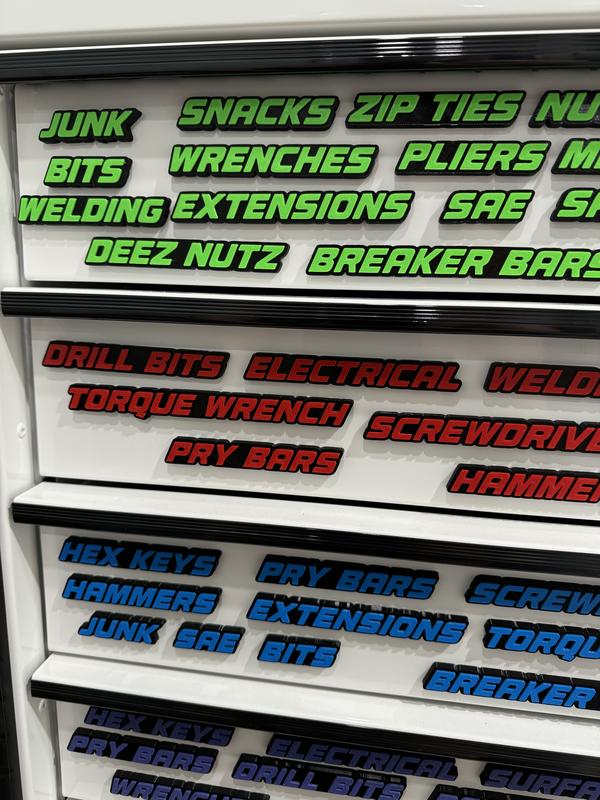 🎁🎁QRT Toolbox Drawer Tags