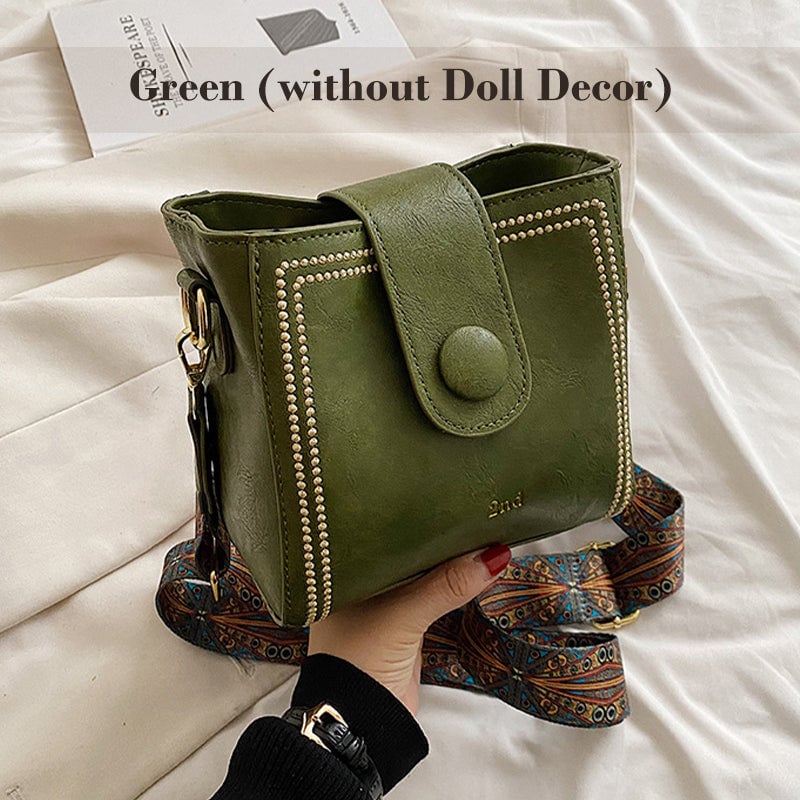 👜Leather Vintage Fashion Bag with Adjustable Wider Shoulder Strap
