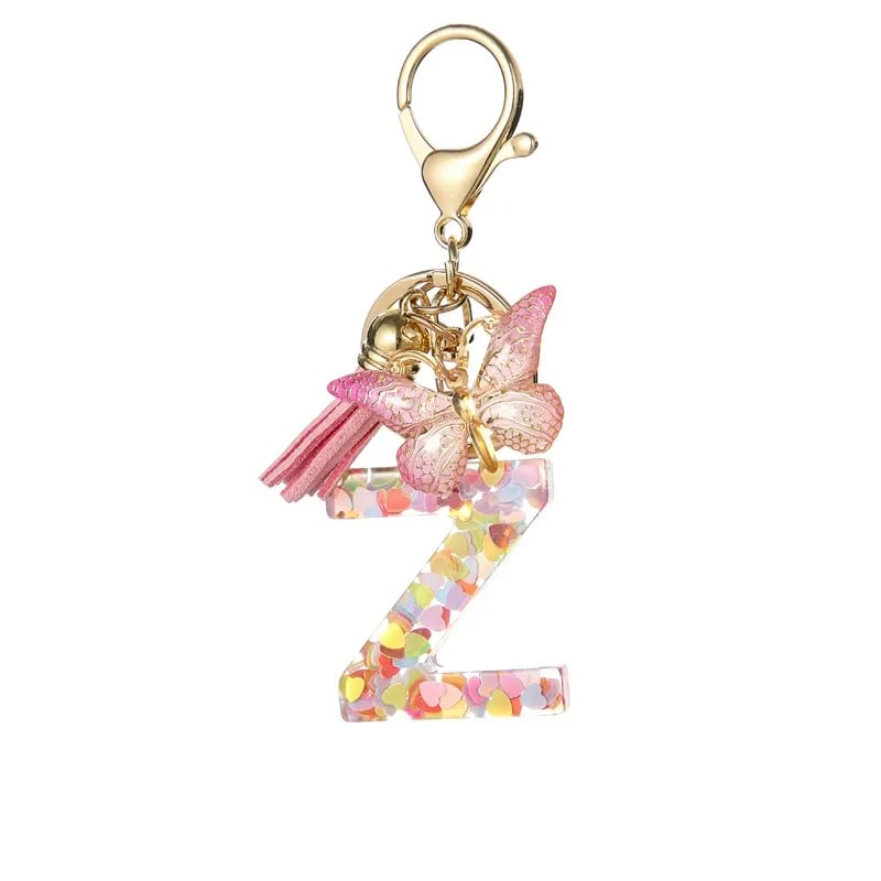 🔥Butterfly Letter Keychain Tassel Design Vibrant Durable Lightweight Gift(2 pcs)