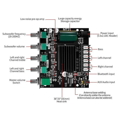 Hot Sale🔥🔥🔥 2.1 Channel Bluetooth Audio Receiver Power Amplifier Module🔊