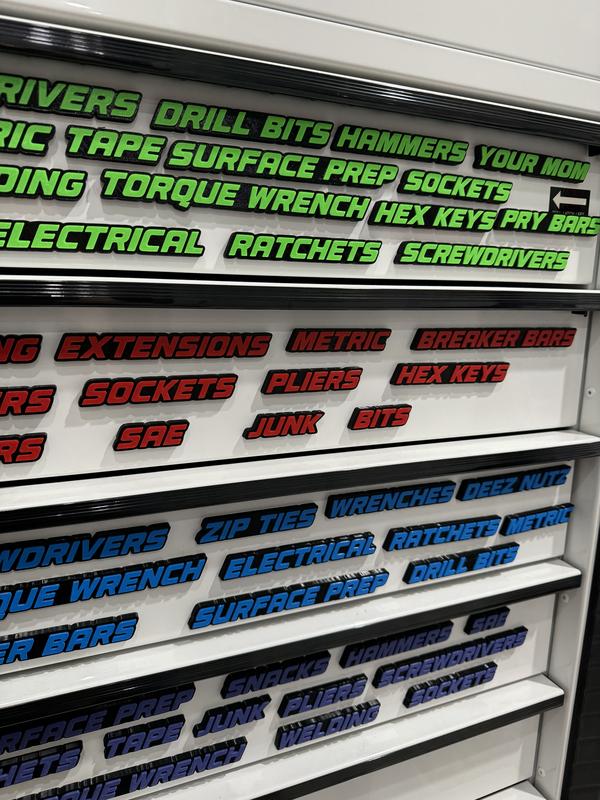 🎁🎁QRT Toolbox Drawer Tags