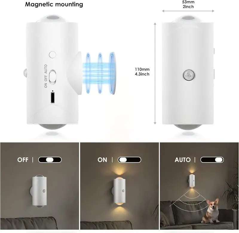 Smart Rechargeable LED Night Light  – RGB Gradient Ambient Lighting