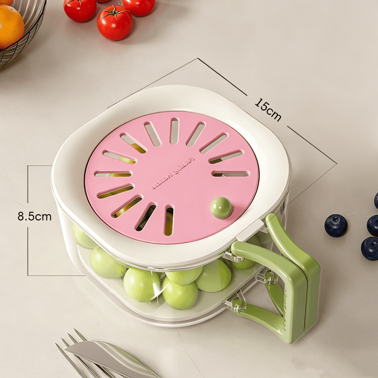 🏆1 Bestselling🏆2-in-1 Fruit Strainer Container with Lid