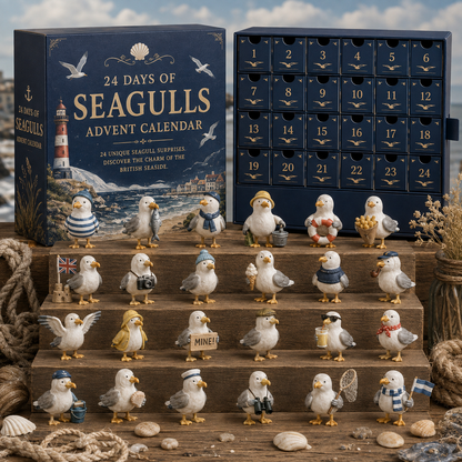 CHRISTMAS KICKOFF 49% OFF - 2026 Days of Seagulls Blind Box - 24‑Day Festive Countdown, Seagulls Themed Collectible Miniatures Blind Box - Gift For Seaside & Seagull Lovers