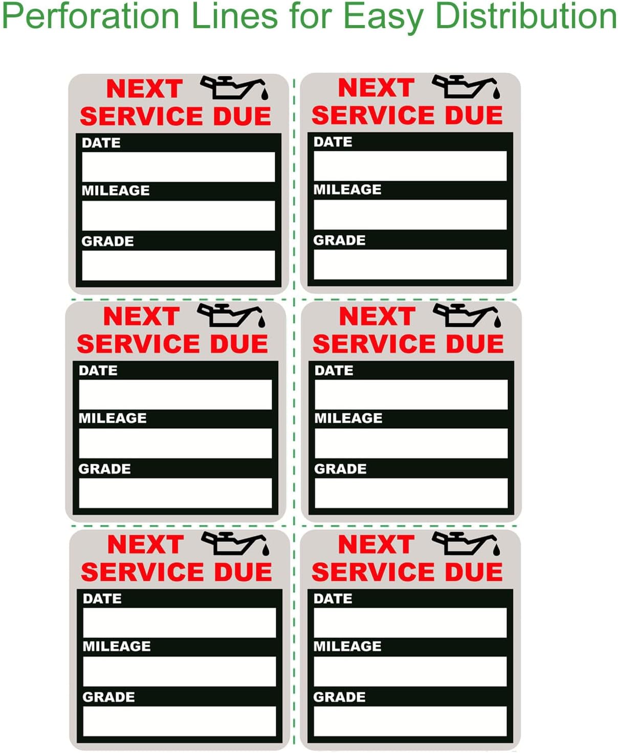 Oil Change Stickers Static Cling, 120pcs 2x2 Inches
