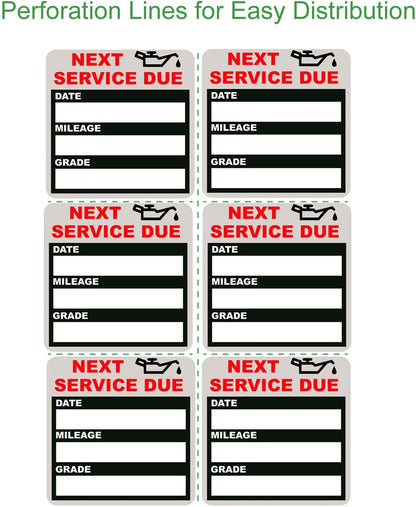 Oil Change Stickers Static Cling, 120pcs 2x2 Inches