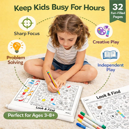 ✍️🧠Interactive Look & Find Coloring Book - ✨Ages 3+, 1000+ Pictures, Preschool Learning & Family Fun