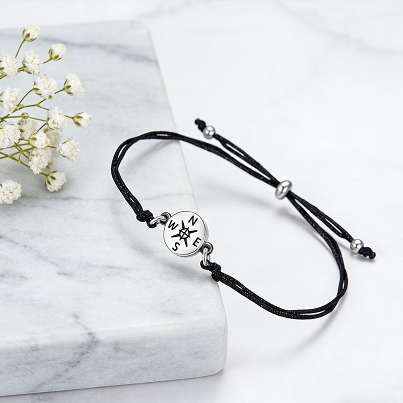 Graduation Compass Bracelet for Class of 2026 – Inspirational Gift for Her Him, High School College 8th Grade Graduate, Stainless Steel with Heartfelt Card & Graduation Cap Box