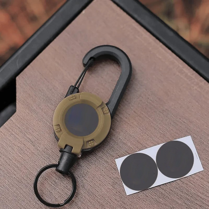 💥LAST DAY SALE 💥🏆Retractable Carabiner Keychain 🎣 – 65cm Steel Cord, Heavy-Duty Badge Reel, Lightweight EDC Tool for Keys, ID & Outdoor Use