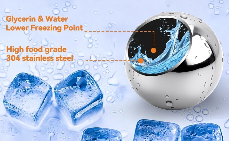 ☕❄️ Espresso Cooling Ball • Stainless Steel Frozen Ice Rocks for Coffee