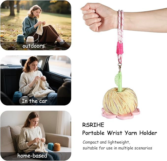 Portable Wrist Yarn Holder🌸 Craft Anytime, Anywhere — With a Little Sakura Magic on Your Wrist! 🧶✨