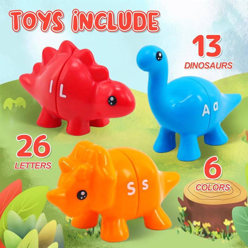 Matching Dinos – 26-Piece ABC Dinosaur Alphabet Learning Set for Toddlers