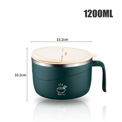 💕304 Stainless Steel Multi-Purpose Anti-Scald Large-Capacity Instant Noodle Bowl