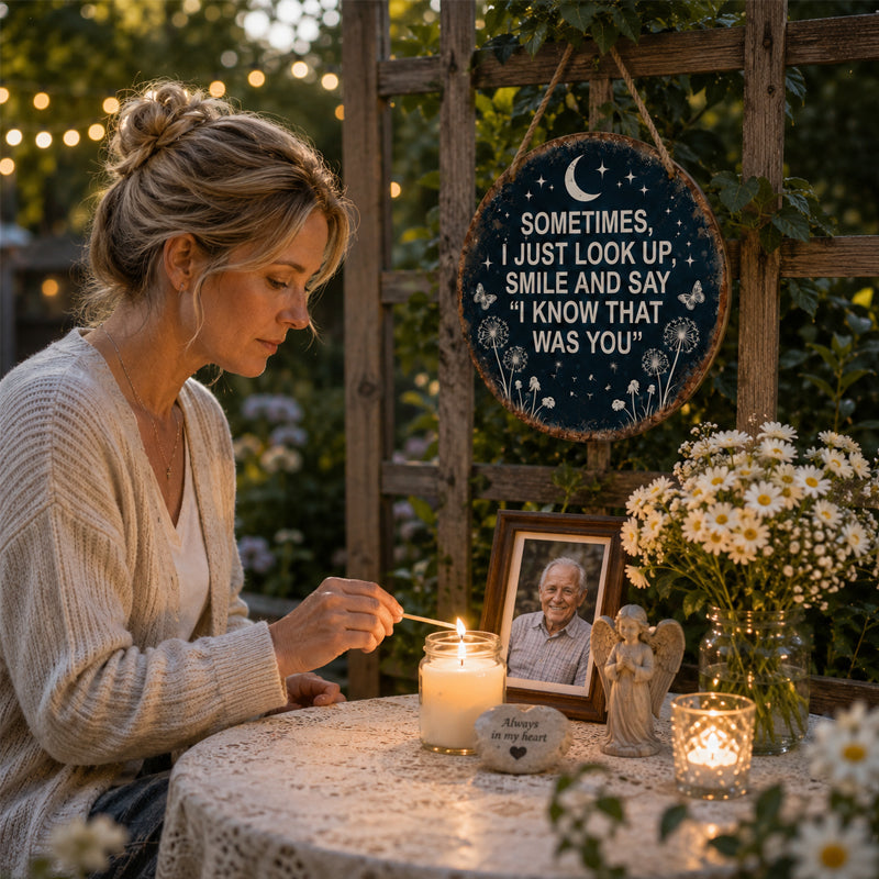 Memorial Garden Hanging Sign – “I Know That Was You” Remembrance Decor🌙🏡